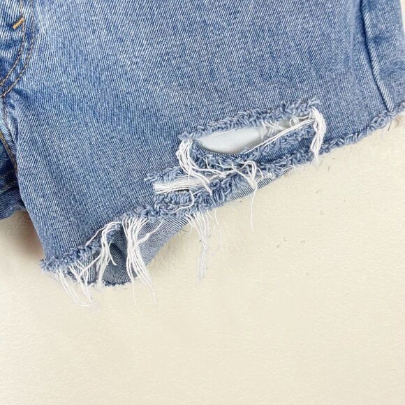 Levis High Waisted Mom Shorts Ripped DIY Cut Off Daisy Dukes 33 - Picture 2 of 7